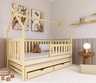 Drveni dječji krevet Tytus s dodatnim krevetom i ladicom - svijetlo drvo - 190x90 cm