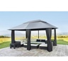 Gazebo paviljon Belize, 296 x 396 x 270 cm, siva