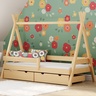 Drveni dječji krevet Tipi Plus - svijetlo drvo - 180x80 cm