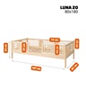 Drveni dječji krevet Luna 20 - svijetlo drvo - 180x80 cm - S 2 ladice