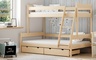 Drveni dječji krevet na kat Familijne - svijetlo drvo - 190x120/90 cm - S 2 ladice
