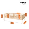 Drveni dječji krevet Luna 20 - svijetlo drvo - 190x90 cm - S 2 ladice