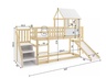 Drveni dječji povišeni krevet Antresola s toboganom I stepenicama - 200x90cm - svijetlo drvo