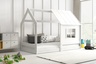 Drveni dječji krevet House s prozorom - 160x80 cm - bijeli