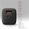 Axagon ACU-PQ30 zidni punjač, USB-C+USB-A, 30W, crni