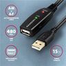 Axagon ADR-215 aktivni produžni kabel, USB AM 2.0 > USB AF, 15m