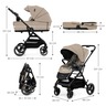 Kinderkraft dječja kolica Yoxi MINK PRO 3u1, Sand Beige