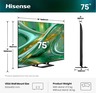 Hisense 75" ULED MiniLED TV 75E8S, 4K Ultra HD, VIDAA Smart, Hi-View AI Engine Pro, 144Hz Game Mode
