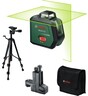 BOSCH aku laserski nivelir premium set PLL360-15G, li-ion, 500 - 540 nm, 15/30 m + stativ TT120 + stezaljka MM 3 + torba