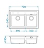 Alveus sudoper ATROX 50 Stone - A80