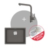 Franke Set Maris MRG 110-52 sudoper + LINA L DOCCIA slavina, Kameno siva
