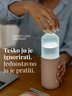 EQUA Glow boca, staklena boca + silikonska navlaka, senzor, 750ml, Mint