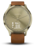 Garmin Vivomove HR Premium S/M, Zlatni sa svijetlosmeđom kožnom narukvicom, hibridni pametni sat RT