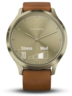 Garmin Vivomove HR Premium S/M, Zlatni sa svijetlosmeđom kožnom narukvicom, hibridni pametni sat RT