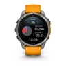 Garmin Fenix 8 Sapphire AMOLED, Titanijski sa silikonskim remenom iskreće narančaste/grafitne boje, 010-02904-11, pametni sat RA