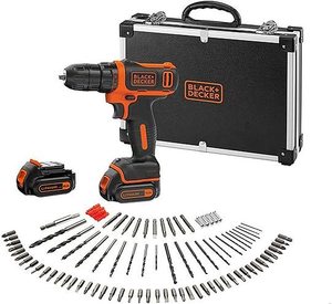 BLACK & DECKER akumulatorska bušilica 10,8 V - 2 akumulatora i 100 dijelni pribor - BDCDD12BAFC