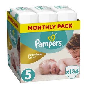 Pampers Premium Care mjesečno pakiranje S5 136 kom