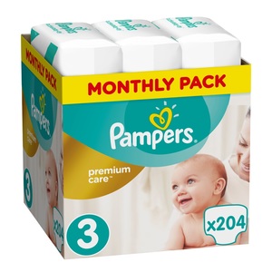 Pampers Premium Care mjesečno pakiranje S3 204 kom