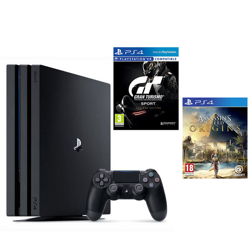 PlayStation 4 PRO + Gran Turismo Sport + Assassins Creed Origins