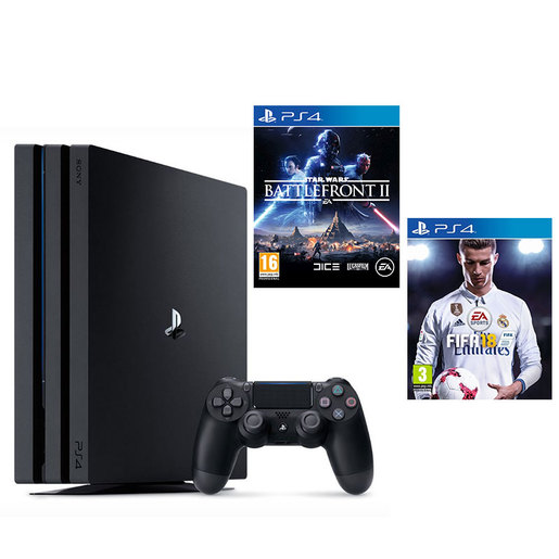 PlayStation 4 PRO + Fifa 18 + Star Wars Battlefront 2