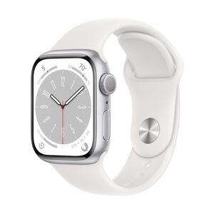 Apple Watch S8 GPS 45mm Silver, Aluminium Case, White Sport Band - Regular