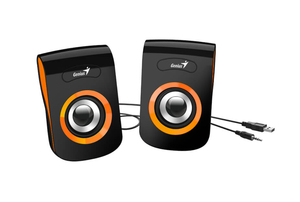 GENIUS SP-Q180 Zvučnici, Orange, 6 W (3 W x 2), USB, Audio input 3.5 mm