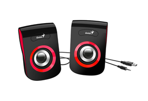 GENIUS SP-Q180 Zvučnici, Red, 6 W (3 W x 2), USB, Audio input 3.5 mm