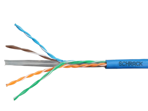Schrack kabl instalacioni Cat.6 U/UTP - 300 Mhz, 4x2xAWG-23, LS0H, plavi (pak 500m: HSEKU423H1)