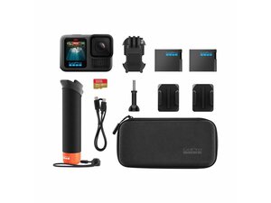 GoPro HERO 13 Black Accessory Bundle - The Handler + Enduro battery + Curved Adhesive Mount + Case