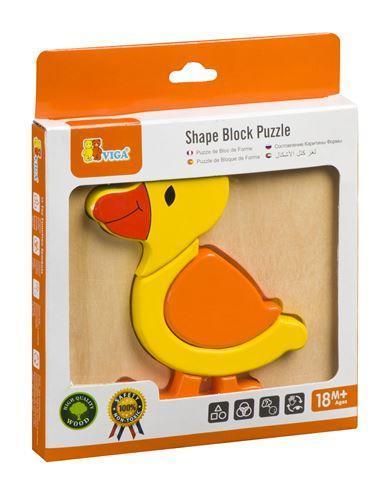 Drvene puzzle 4 dijela - patka