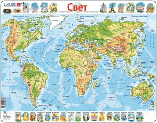 Puzzle Fizička karta Svijeta