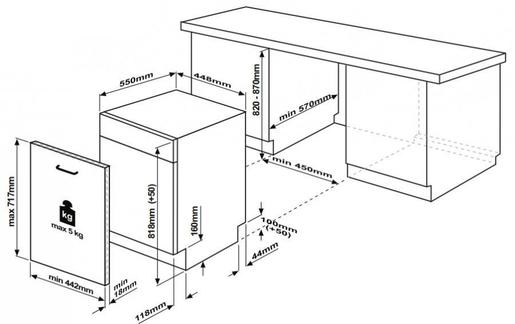 BEKO UGRADNA MAŠINA ZA PRANJE POSUĐA 45cm DIS 26020