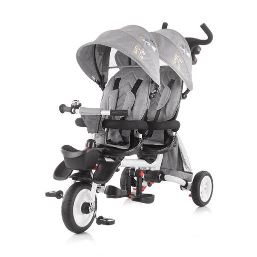 Chipolino tricikl za blizance 2Fun - Grey