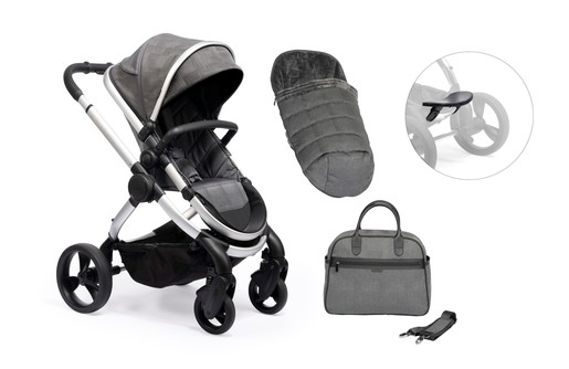 iCandy Peach kolica, Satin Dark Grey Check Combo, mat sivi okvir