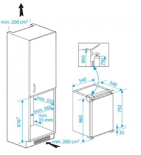 Beko ugradni frižider B 1752