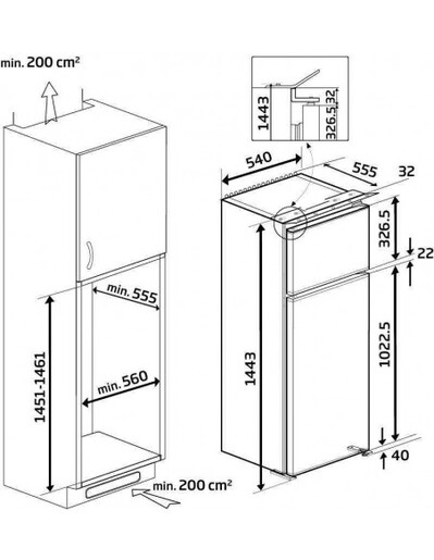 Beko ugradni frižider BDSA 250K 2 S