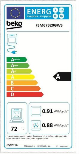 Beko šporet FSM 67320 GWS