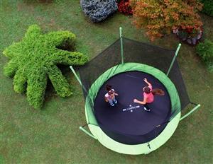 Legoni trampolin FUN sa zaštitnom mrežom i stepenicama, 366cm-zeleni