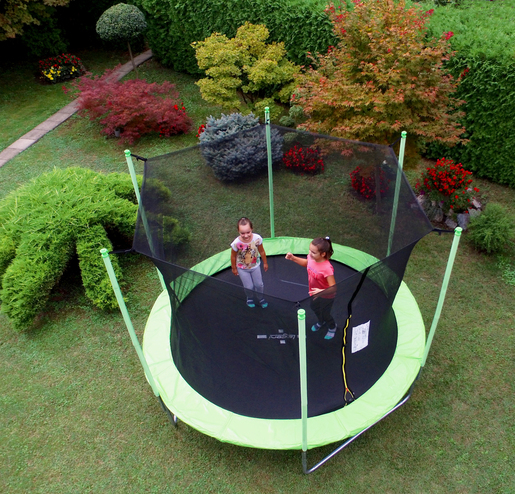 Legoni trampolin FUN sa zaštitnom mrežom i stepenicama, 305cm-zeleni