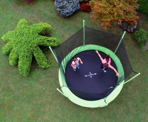 Legoni trampolin FUN sa zaštitnom mrežom i stepenicama, 305cm-zeleni