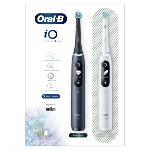 Oral-B električna četkica za zube iO Series 7 Duo Pack (White+Black)