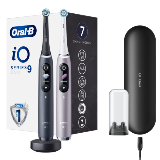 Oral-B električna četkica za zube iO Series 9 Duo Pack (Black + Rose)