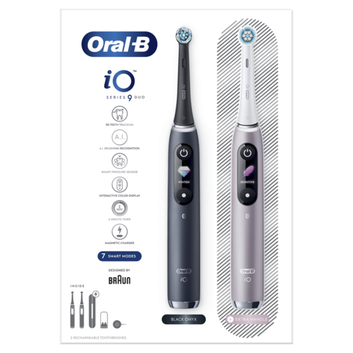 Oral-B električna četkica za zube iO Series 9 Duo Pack (Black + Rose)