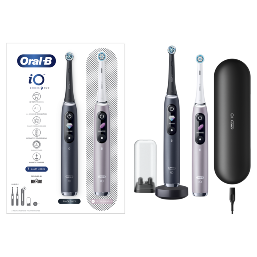 Oral-B električna četkica za zube iO Series 9 Duo Pack (Black + Rose)