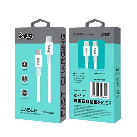 KABL MS USB-C -> USB-C, 100W, 1m, Beli