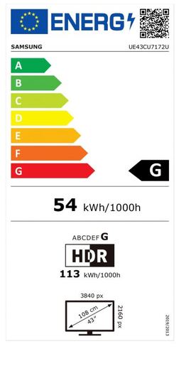 Televizor Samsung UE43CU7172UXXH LED TV 43", ultra HD, smart TV, Crystal Procesor 4K, bez ivica na 3 strane