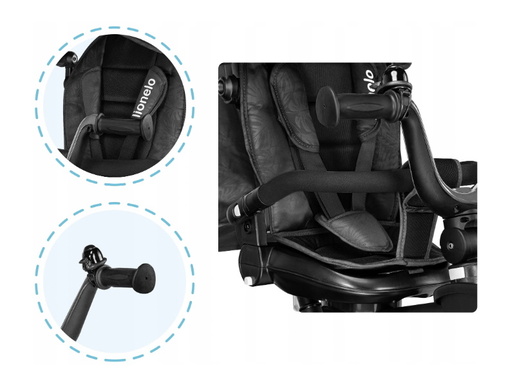 Lionelo tricikl Kori, 2 u 1, okvir od magnezija, sivi