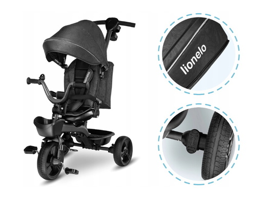 Lionelo tricikl Kori, 2 u 1, okvir od magnezija, sivi