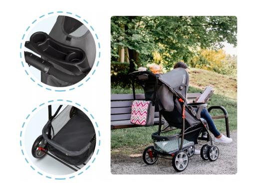 Lionelo dječja kolica EMMA PLUS siva-plava-scandi + torba za mamu