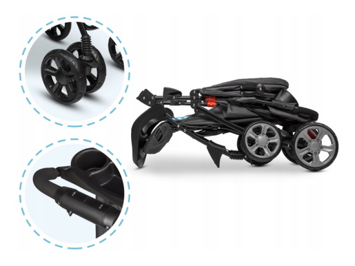 Lionelo dječja kolica EMMA PLUS siva-plava-scandi + torba za mamu